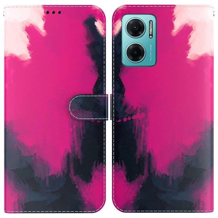 For Xiaomi Redmi Note 11E / Redmi 10 5G Watercolor Pattern Horizontal Flip Leather Phone Case