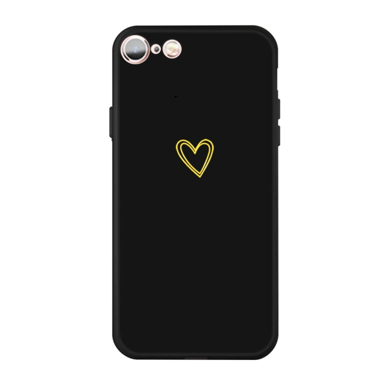For iPhone 6s / 6 Golden Love-heart Pattern Colorful Frosted TPU Phone Protective Case
