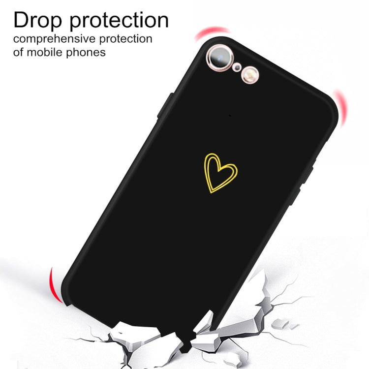 For iPhone 6s / 6 Golden Love-heart Pattern Colorful Frosted TPU Phone Protective Case