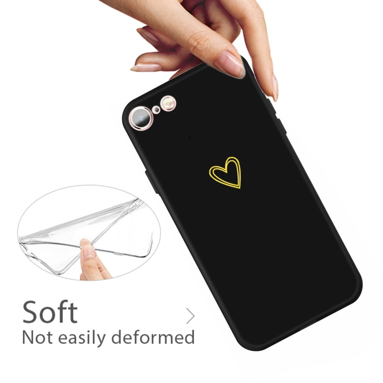 For iPhone 6s / 6 Golden Love-heart Pattern Colorful Frosted TPU Phone Protective Case