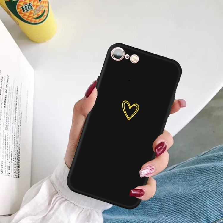 For iPhone 6s / 6 Golden Love-heart Pattern Colorful Frosted TPU Phone Protective Case