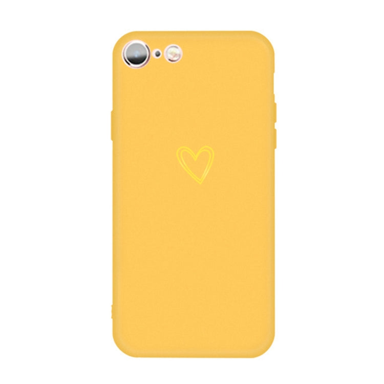 For iPhone 6s / 6 Golden Love-heart Pattern Colorful Frosted TPU Phone Protective Case