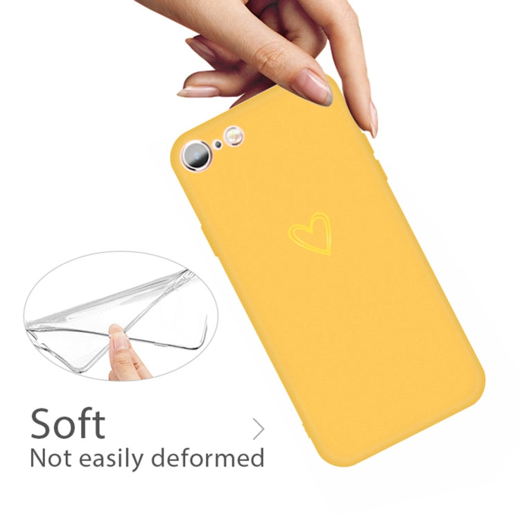 For iPhone 6s / 6 Golden Love-heart Pattern Colorful Frosted TPU Phone Protective Case