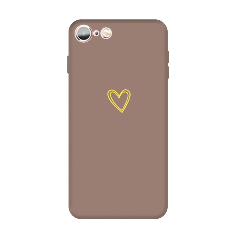 For iPhone 6s / 6 Golden Love-heart Pattern Colorful Frosted TPU Phone Protective Case