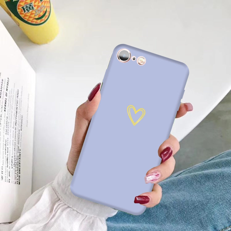 For iPhone 6s / 6 Golden Love-heart Pattern Colorful Frosted TPU Phone Protective Case
