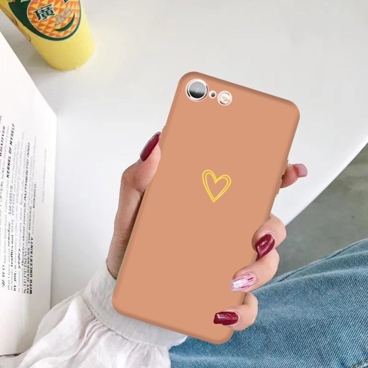 For iPhone 6s / 6 Golden Love-heart Pattern Colorful Frosted TPU Phone Protective Case