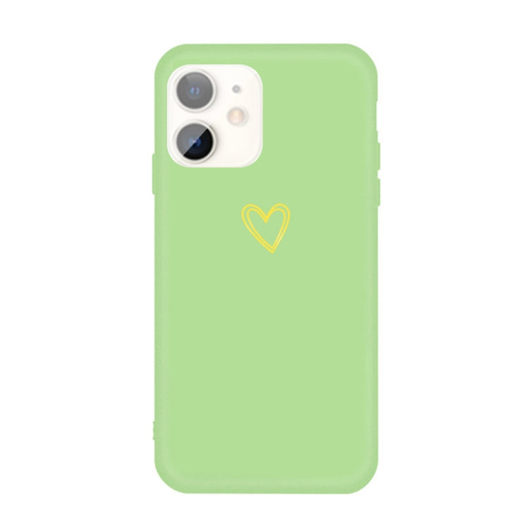 For iPhone 11 Golden Love-heart Pattern Colorful Frosted TPU Phone Protective Case