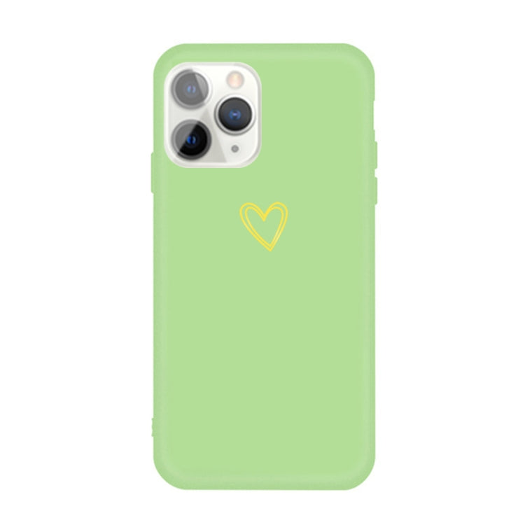 For iPhone 11 Pro Golden Love-heart Pattern Colorful Frosted TPU Phone Protective Case
