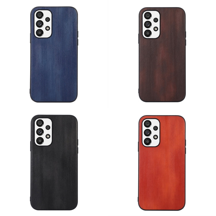 For Samsung Galaxy A73 5G Yellow Cow Texture PU Phone Case