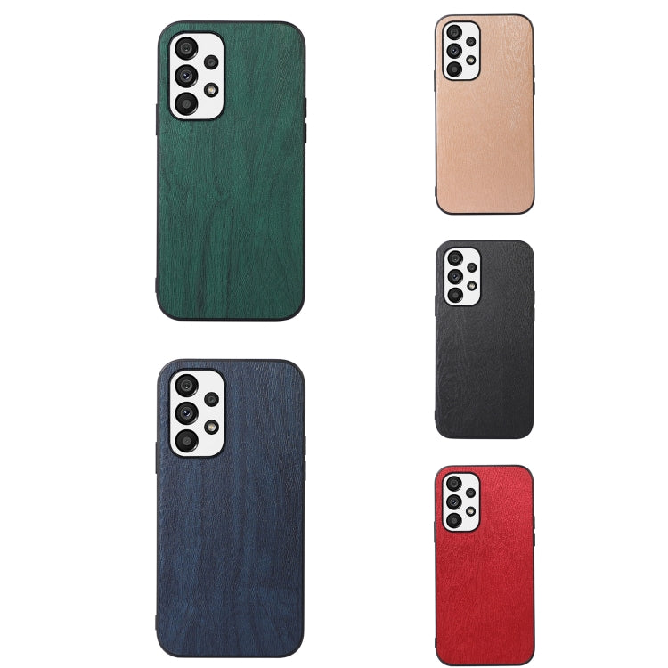 For Samsung Galaxy A33 5G Wood Texture PU Phone Case