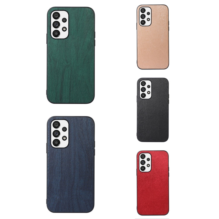 For Samsung Galaxy A53 5G Wood Texture PU Phone Case
