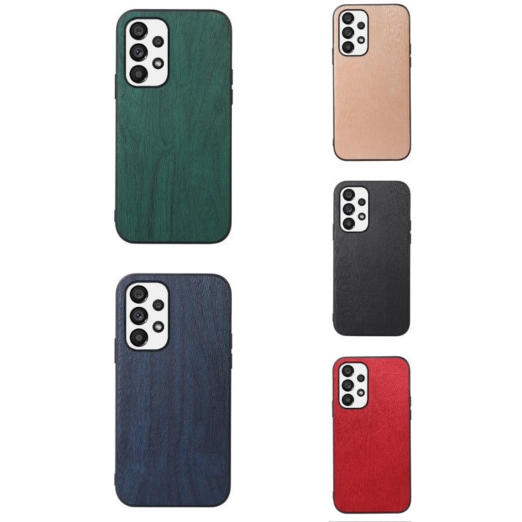For Samsung Galaxy A73 5G Wood Texture PU Phone Case