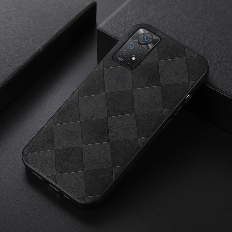 For Xiaomi Redmi Note 11 Pro Global Weave Plaid PU Phone Case
