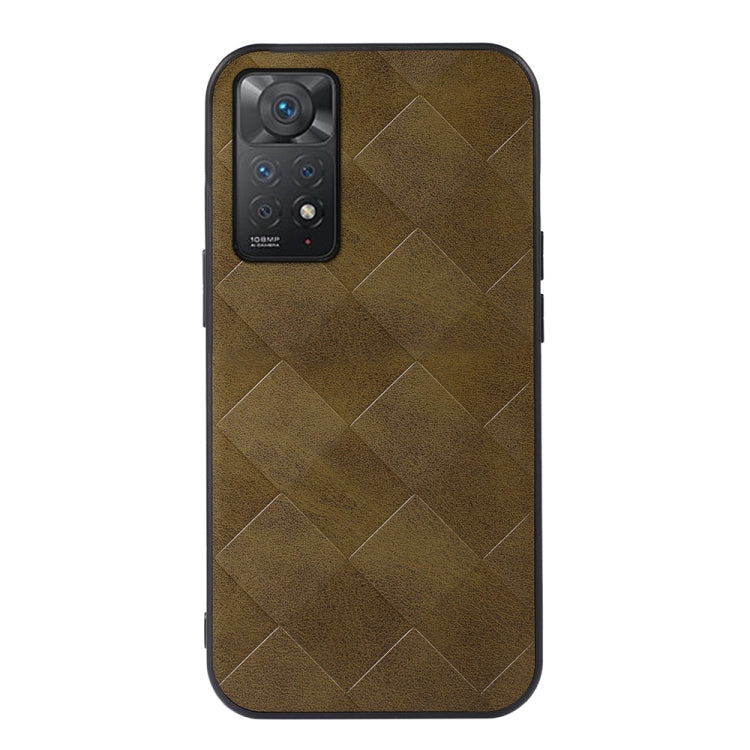 For Xiaomi Redmi Note 11 Pro Global Weave Plaid PU Phone Case