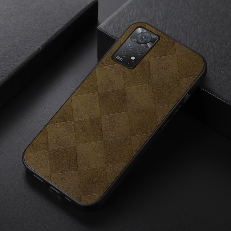 For Xiaomi Redmi Note 11 Pro Global Weave Plaid PU Phone Case