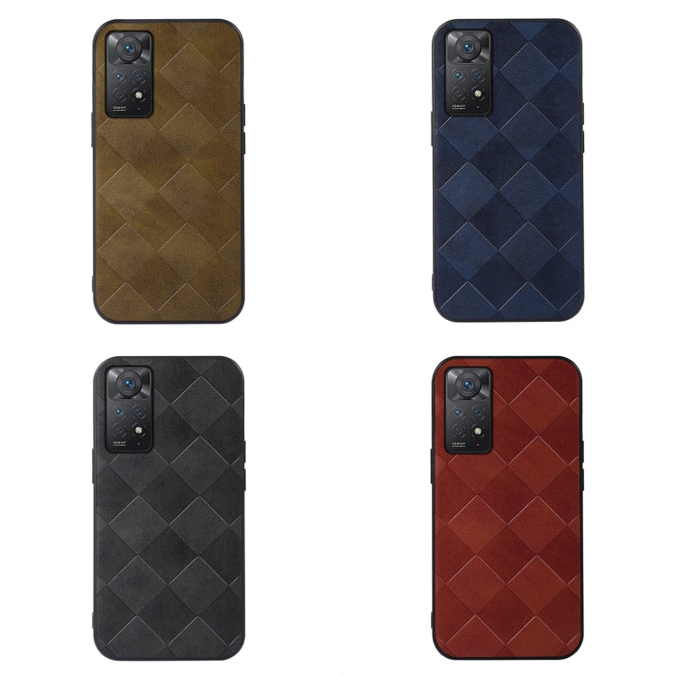 For Xiaomi Redmi Note 11 Pro Global Weave Plaid PU Phone Case