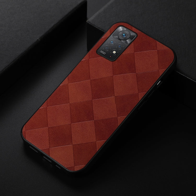 For Xiaomi Redmi Note 11 Pro Global Weave Plaid PU Phone Case