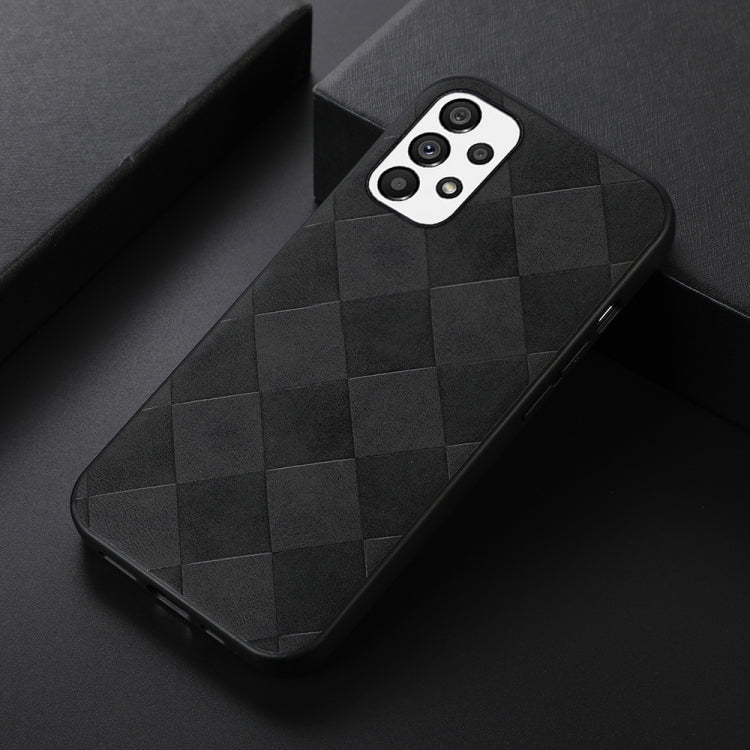 For Samsung Galaxy A53 5G Weave Plaid PU Phone Case