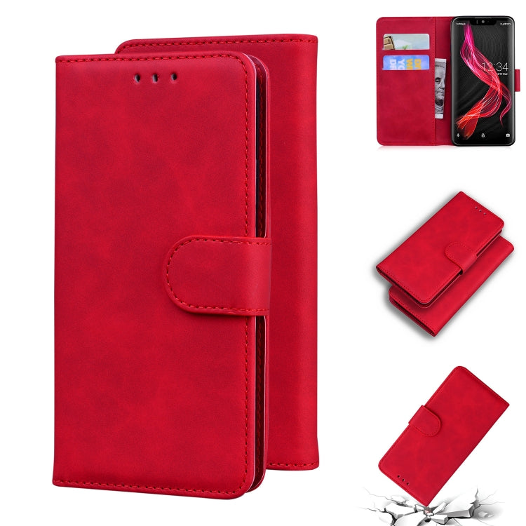 For Sharp Aquos Zero Skin Feel Pure Color Leather Phone Case