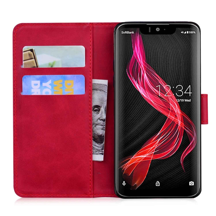 For Sharp Aquos Zero Skin Feel Pure Color Leather Phone Case