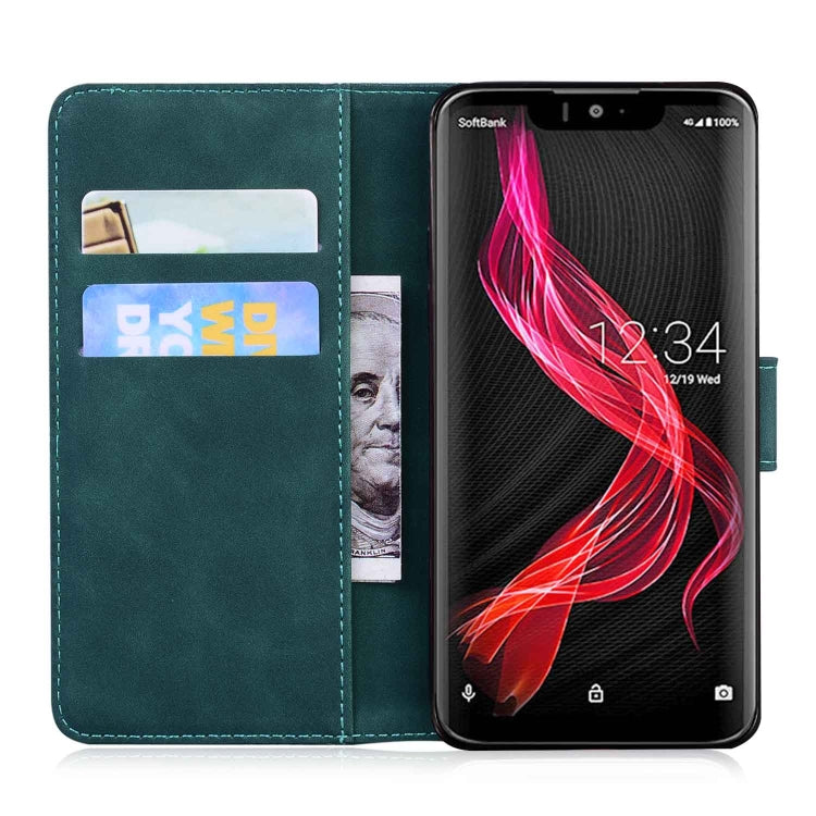 For Sharp Aquos Zero Skin Feel Pure Color Leather Phone Case