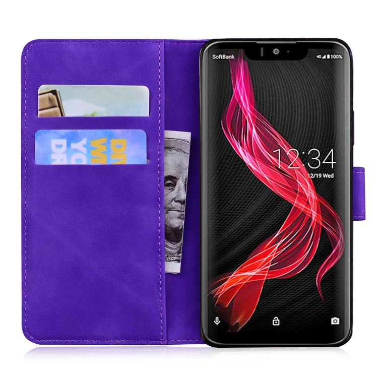 For Sharp Aquos Zero Skin Feel Pure Color Leather Phone Case