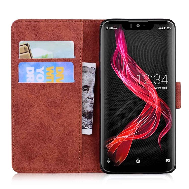 For Sharp Aquos Zero Skin Feel Pure Color Leather Phone Case