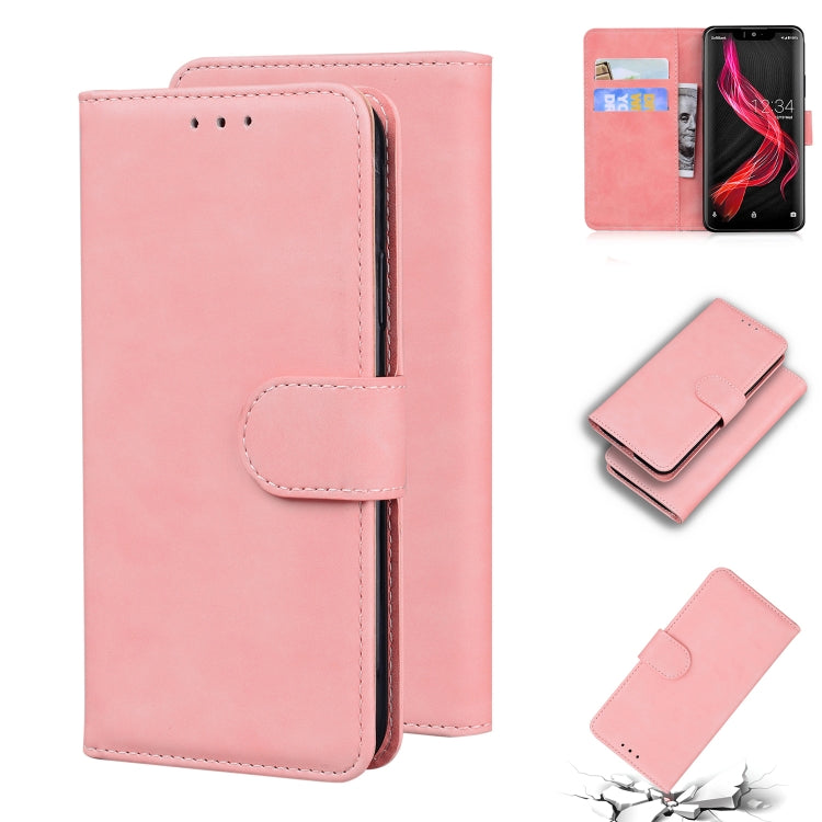 For Sharp Aquos Zero Skin Feel Pure Color Leather Phone Case