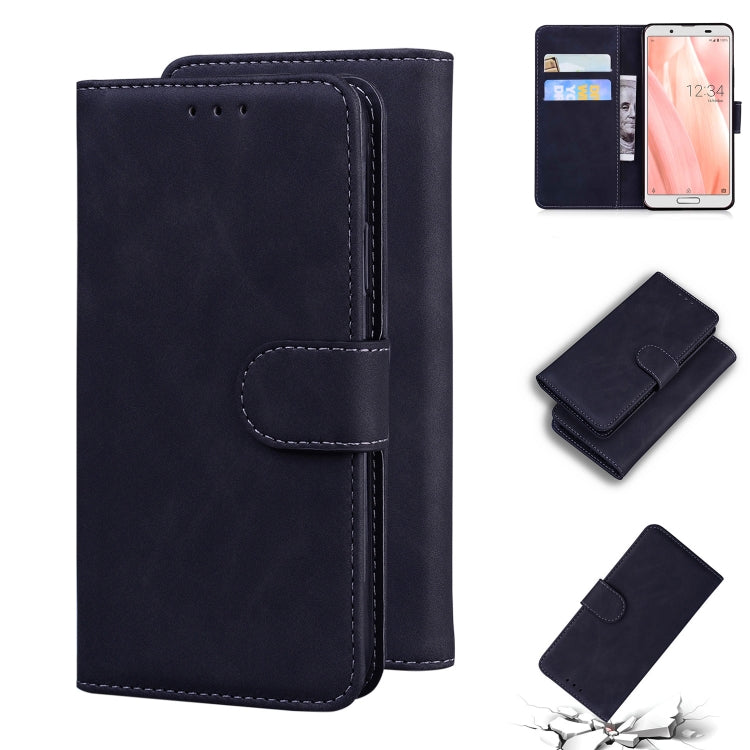 For Sharp Aquos Sense 3 / Sense3 Lite / Sense3 Basic & SHV45 Skin Feel Pure Color Leather Phone Case