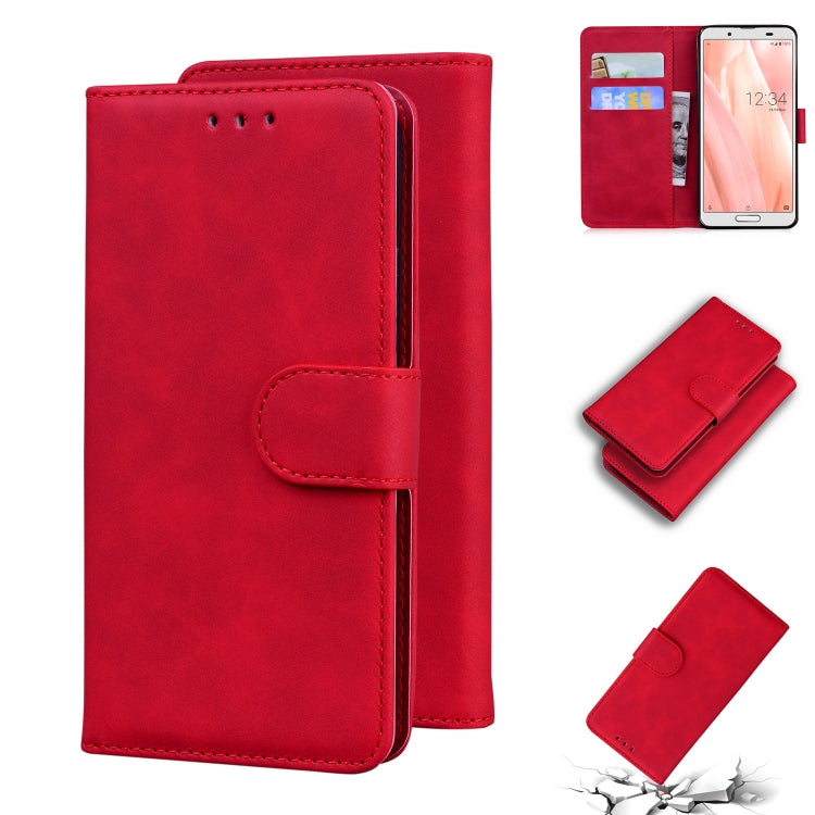 For Sharp Aquos Sense 3 / Sense3 Lite / Sense3 Basic & SHV45 Skin Feel Pure Color Leather Phone Case