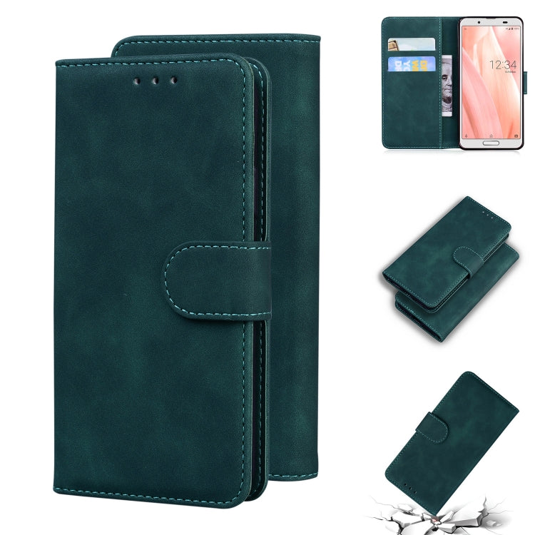 For Sharp Aquos Sense 3 / Sense3 Lite / Sense3 Basic & SHV45 Skin Feel Pure Color Leather Phone Case
