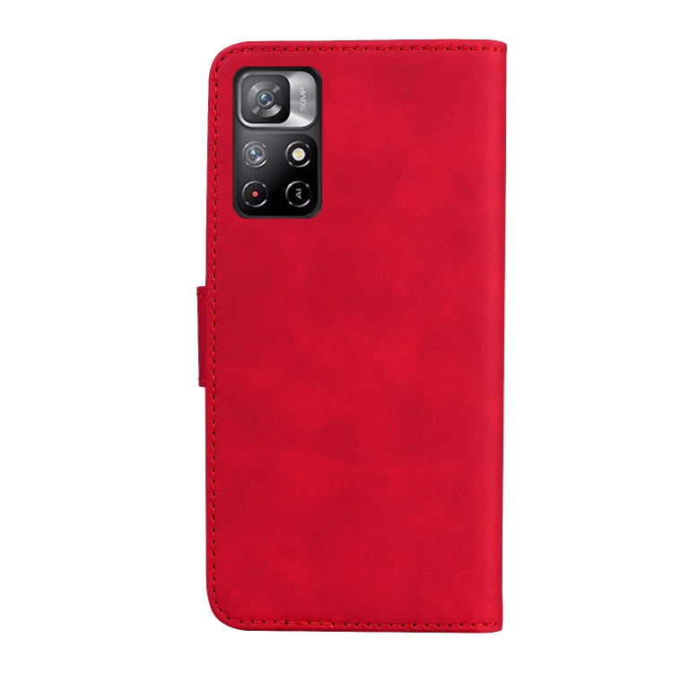 For Xiaomi Redmi Note 11 Skin Feel Pure Color Flip Leather Phone Case