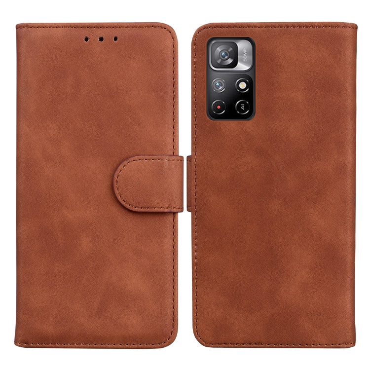 For Xiaomi Redmi Note 11 Skin Feel Pure Color Flip Leather Phone Case