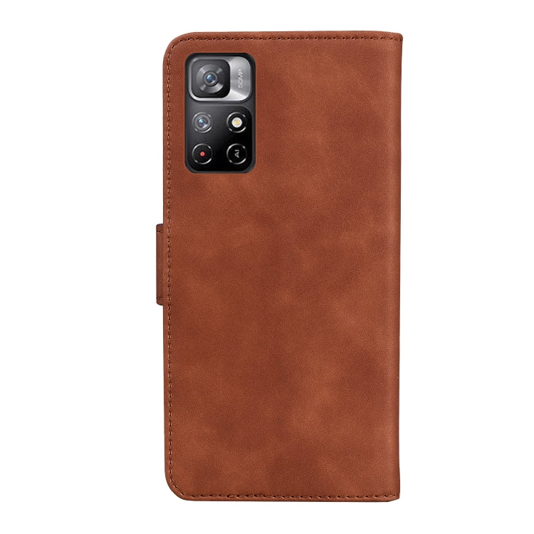 For Xiaomi Redmi Note 11 Skin Feel Pure Color Flip Leather Phone Case