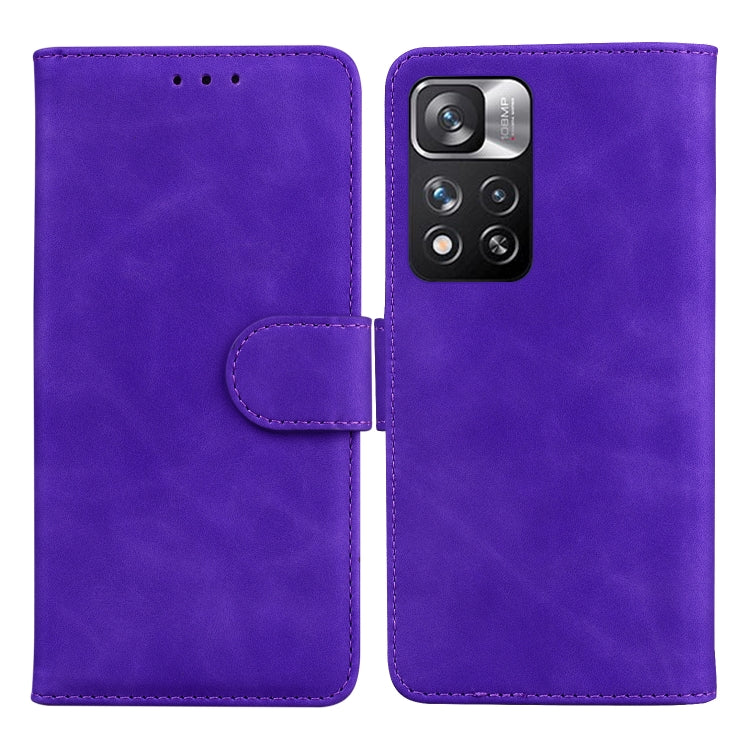 For Xiaomi Redmi Note 11 Pro / Note 11 Pro+ 5G Skin Feel Pure Color Flip Leather Phone Case