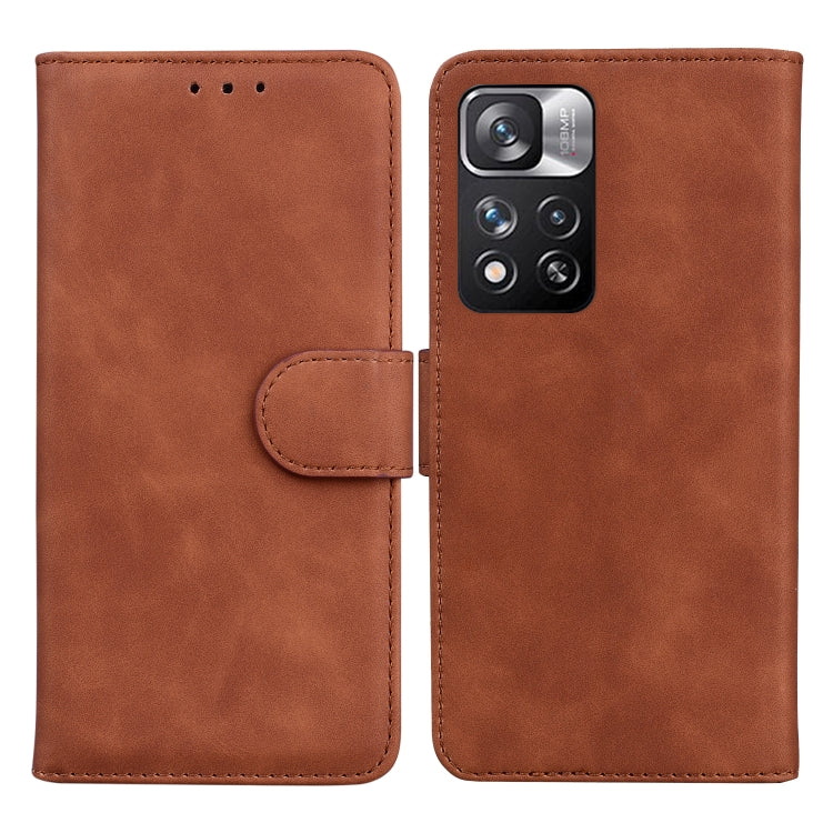 For Xiaomi Redmi Note 11 Pro / Note 11 Pro+ 5G Skin Feel Pure Color Flip Leather Phone Case