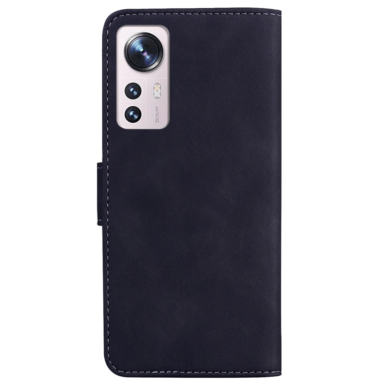 For Xiaomi 12 Pro Skin Feel Pure Color Flip Leather Phone Case