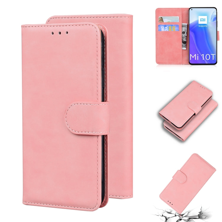 For Xiaomi Mi 10T Pro 5G / 10T 5G Skin Feel Pure Color Flip Leather Phone Case