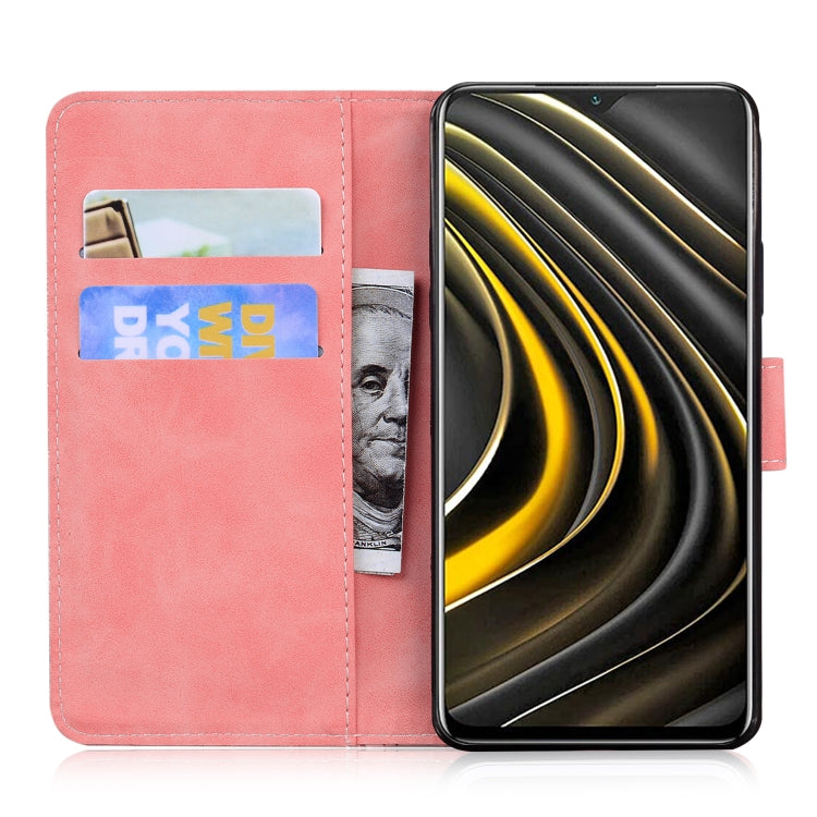 For Xiaomi Poco M3 Skin Feel Pure Color Flip Leather Phone Case