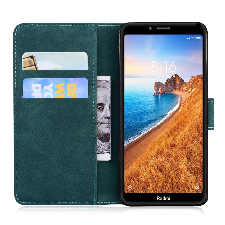 For Xiaomi Redmi 7A Skin Feel Pure Color Flip Leather Phone Case