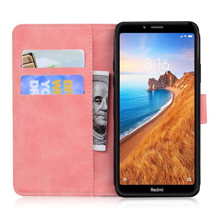 For Xiaomi Redmi 7A Skin Feel Pure Color Flip Leather Phone Case