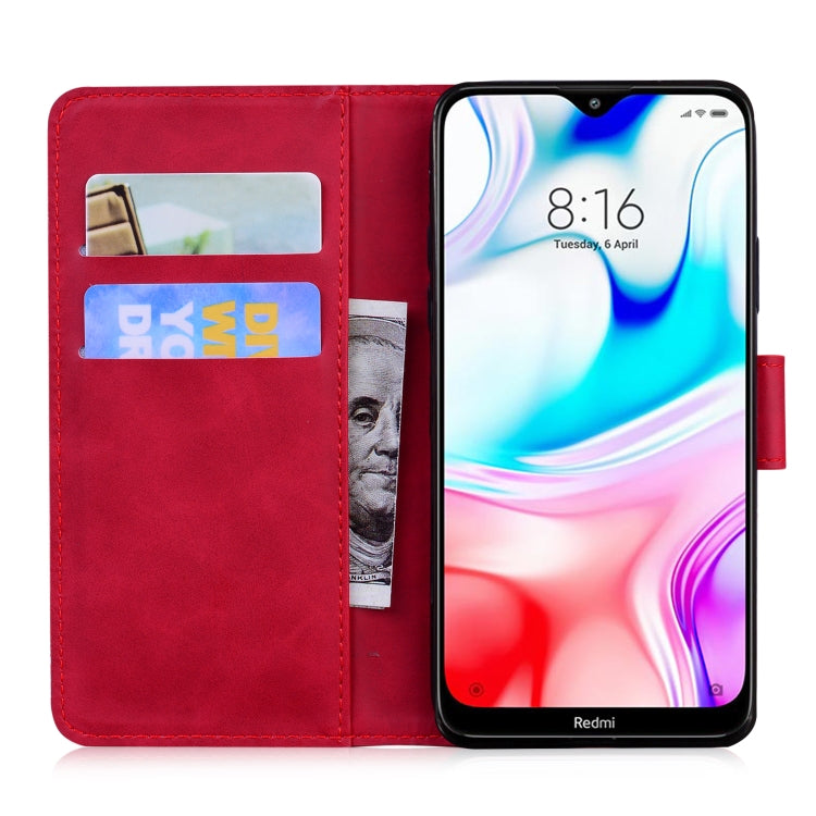 For Xiaomi Redmi 8 Skin Feel Pure Color Flip Leather Phone Case