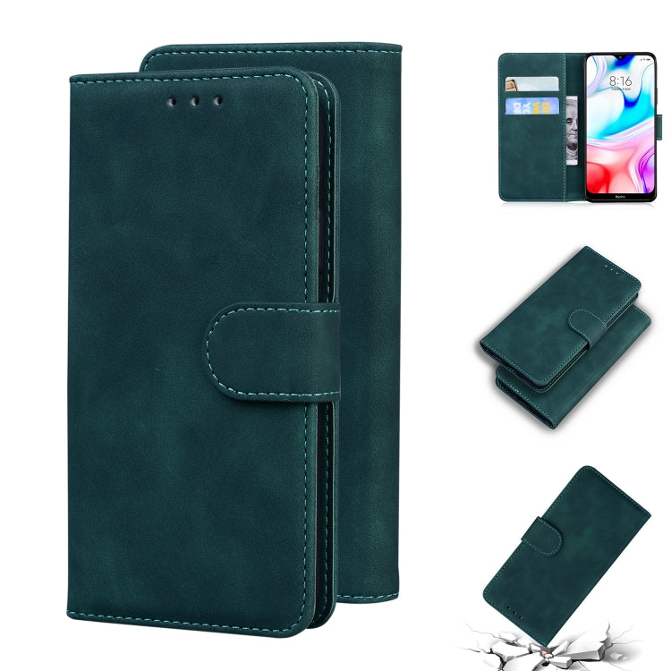 For Xiaomi Redmi 8 Skin Feel Pure Color Flip Leather Phone Case