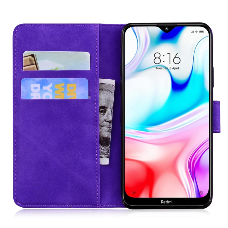 For Xiaomi Redmi 8 Skin Feel Pure Color Flip Leather Phone Case