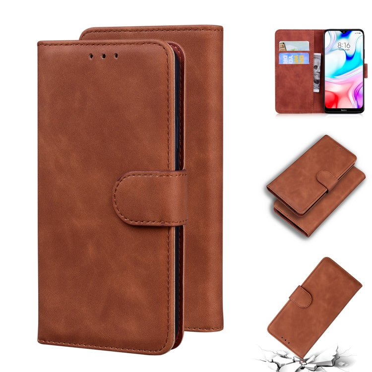 For Xiaomi Redmi 8 Skin Feel Pure Color Flip Leather Phone Case