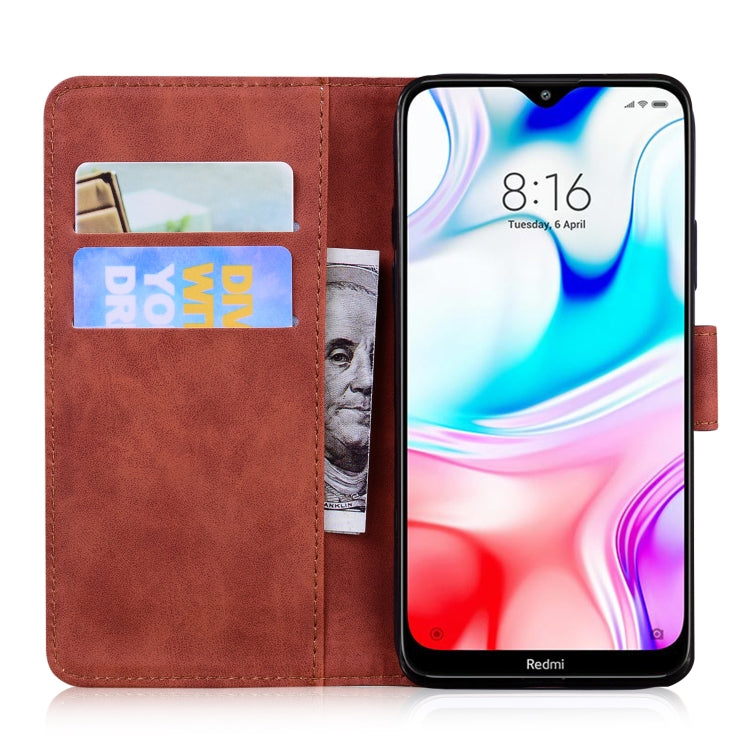 For Xiaomi Redmi 8 Skin Feel Pure Color Flip Leather Phone Case