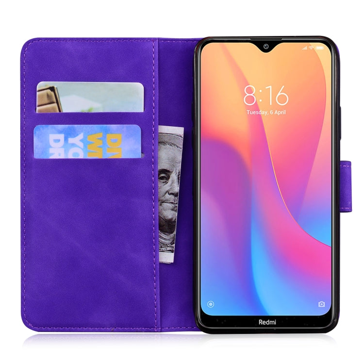 For Xiaomi Redmi 8A Skin Feel Pure Color Flip Leather Phone Case