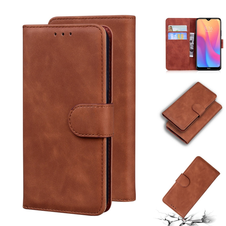 For Xiaomi Redmi 8A Skin Feel Pure Color Flip Leather Phone Case