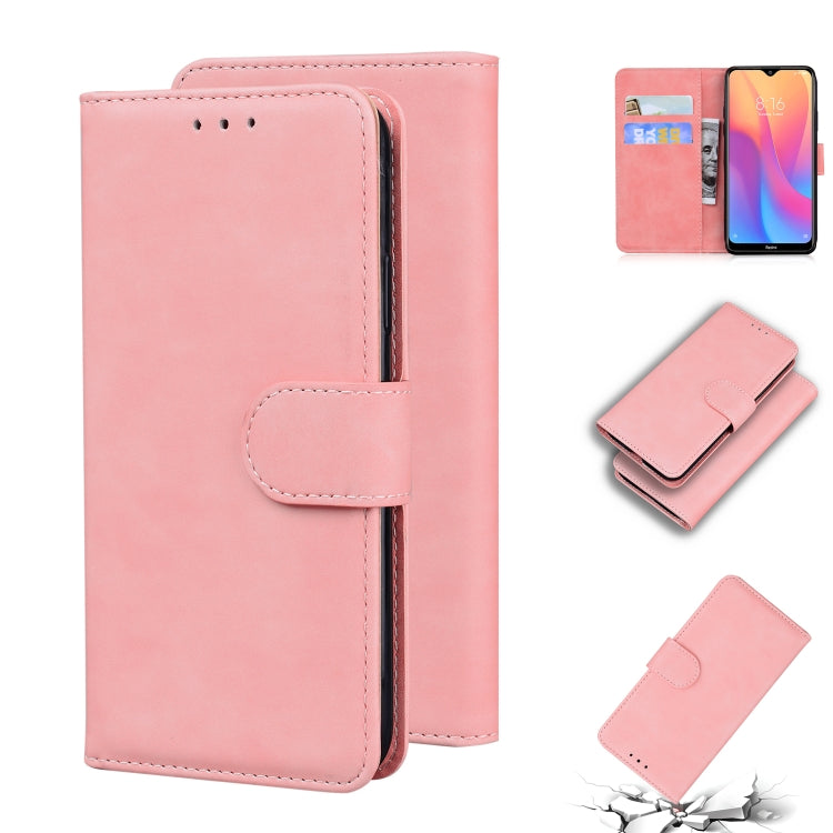 For Xiaomi Redmi 8A Skin Feel Pure Color Flip Leather Phone Case