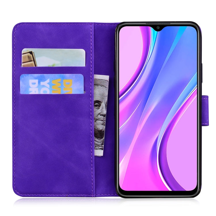 For Xiaomi Redmi 9 Skin Feel Pure Color Flip Leather Phone Case